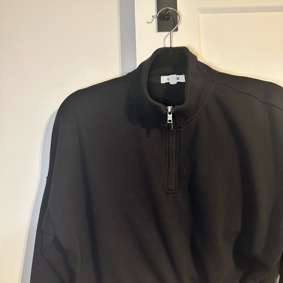 Garage Quarter Zip Black Crop Sweater - Picture 5 of 5